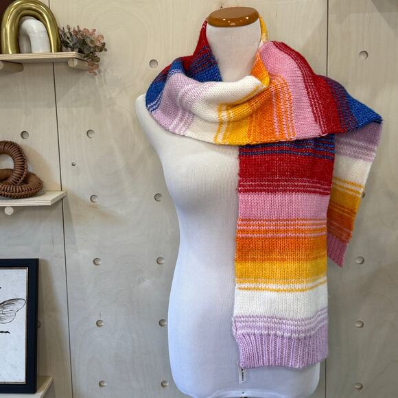OLD NAVY Sweater Scarf Gradient Rainbow Knit Winter Scarf NEW - Picture 1 of 5